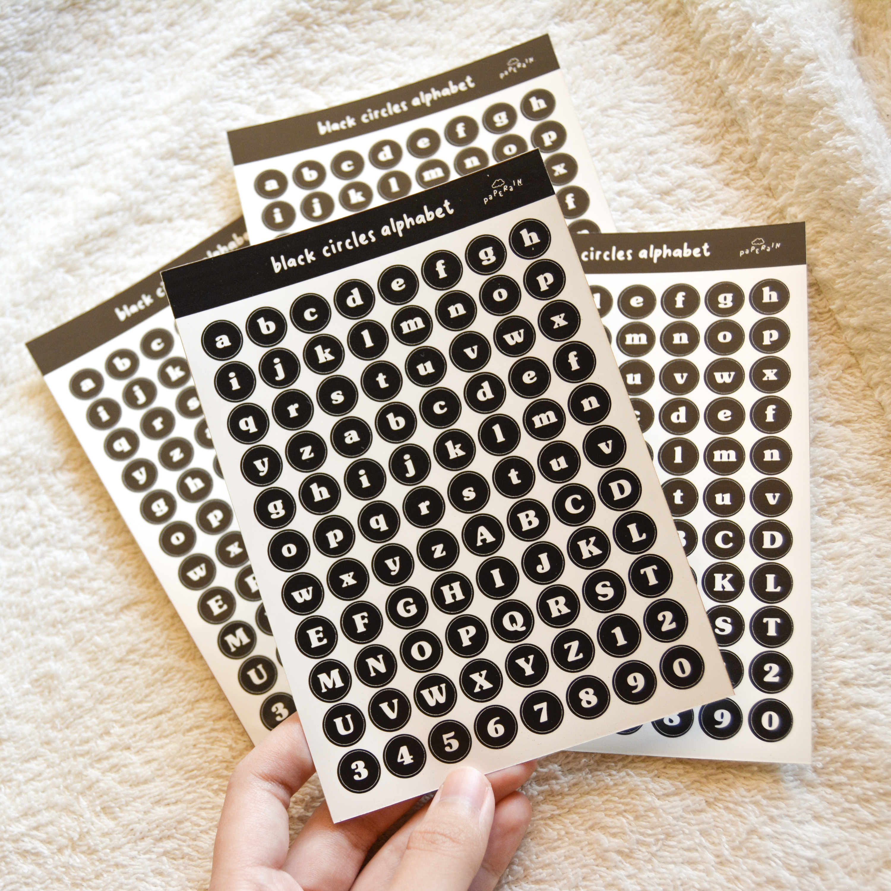 black circles sticker sheet